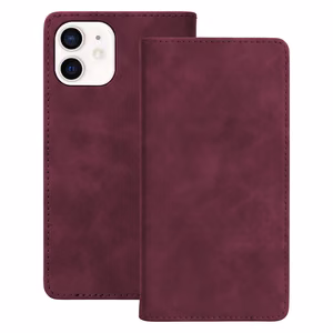 Smart Suede -kuori mallille iPhone 12 / 12 Pro, viininpunainen