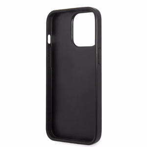 Karl Lagerfeld KLHCP13LSFMP2K iPhone 13 Pro / 13 6.1" kovakuori musta/musta Saffiano Plaque