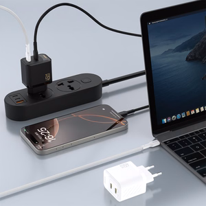 Dudao A28PEU PD 45W GaN 2xUSB seinälaturi - musta