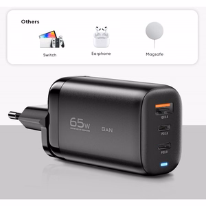 Charger Essager "GaN Shining" Black 65W (QC3.0 / 2xPD65W)