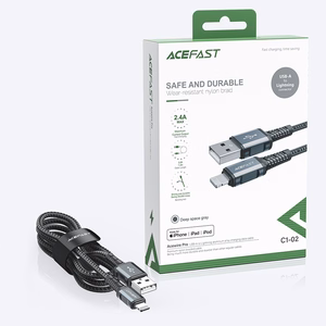 Acefast kaapeli MFI USB - Lightning 1.2m, 2.4A musta (C1-02 black)