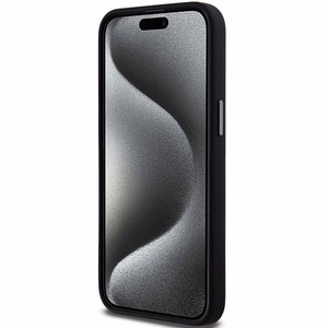 DKNY Liquid Silikoninen Metal Logo Suojakuori iPhone 15 Pro Max:lle - musta