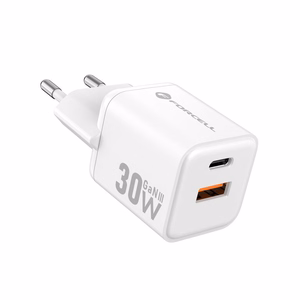 Puhelinlaturi Forcell F-Energy Mini GaN III USB C + USB A QC4.0 PD 30W VT-35 valkoinen