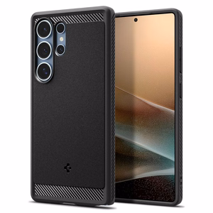 Spigen Rugged Armor Mag suojakuori Samsung Galaxy S25 Ultra -puhelimelle - musta