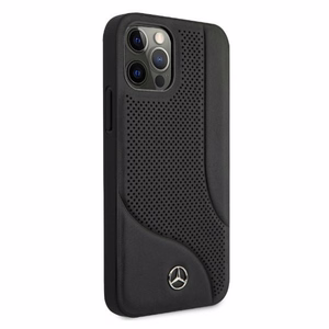 Mercedes Nahka rei'itetty alue Kotelo iPhone 12 Pro Max - musta