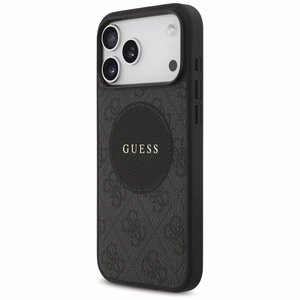 Guess 4G Circle Classic Logo MagSafe Suojakuori iPhone 17 Pro Maxille - musta
