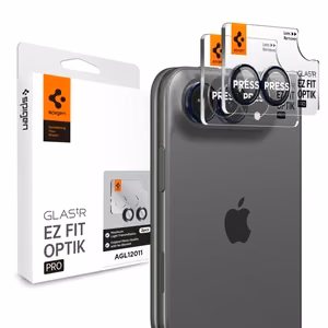 Spigen Optik Pro Glas.tR EZ Fit 2-Pack Tempered Glass Camera Screen Protector for iPhone Duo - Navy Blue