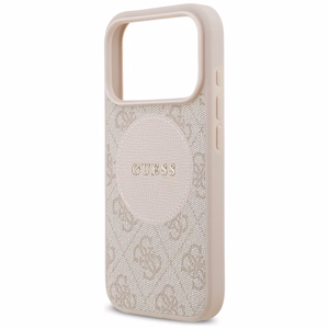 Guess 4G Circle Classic Logo MagSafe Suojakuori iPhone 17 Prolle - vaaleanpunainen