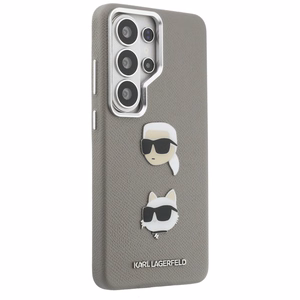 Karl Lagerfeld Suojakuori Saffiano Double Heads Metal Samsung Galaxy S26 Ultra:lle hopeinen