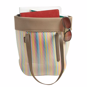 BUILT City Tote neopreenikassi keinonahkakahvoilla, Candy Dot