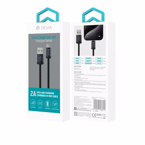 Devia kaapeli Gracious EC649 USB - USB-C 1,0 m 2A, musta