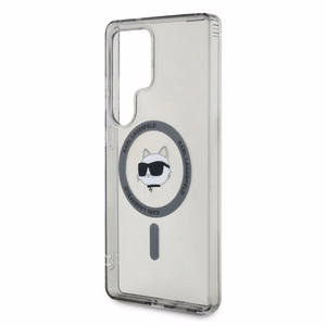Karl Lagerfeld Button Choupette Head Printed Logo MagSafe Suojakuori Samsung Galaxy S25 Ultra Musta