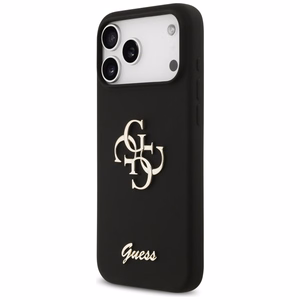 Guess Silikoninen Big 4G Script Suojakuori iPhone 17 Pro Max:lle - Musta