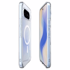 Spigen Ultra Hybrid Mag MagSafe Suojakuori Google Pixel 10 / 10 Pro - Läpinäkyvä ja valkoinen