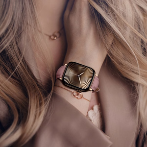 AmazingThing Class Band Nahkainen Hihna Apple Watch 45 / 46 / 49 mm:lle - vaaleanpunainen
