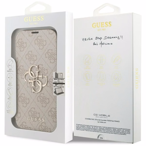 Guess Book 4G Metal Logo -suojakuori iPhone 17 Pro - pinkki