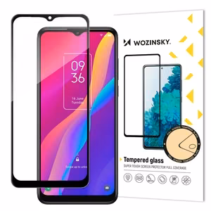 Wozinsky Super Tough Full Glue karkaistu koko näytön lasi TCL 30E:lle, yhteensopiva suojakuoren kanssa, mustalla kehyksellä