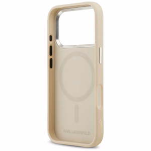 Karl Lagerfeld Karl Pin MagSafe suojakuori iPhone 17 Pro:lle - beige
