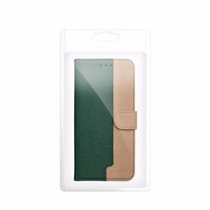 Vihreä ja kullanvärinen Split Book -läppäkotelo Motorola Moto G17 Power -puhelimelle