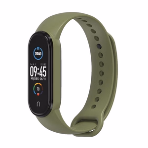 Silikoninen hihna älyrannekkeelle Xiaomi Mi Band 5 / 6 / 7 vihreä (08)