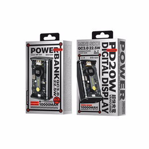 WEKOME WP-333 Vanguard Series varavirtalähde, 10000 mAh, PD 20 W + QC 22,5 W, musta ja läpinäkyvä