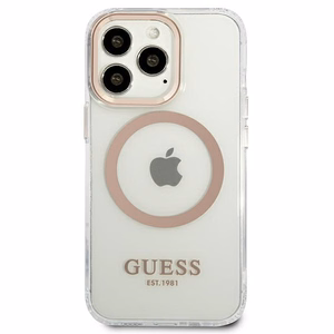 Guess GUHMP13XHTRMD iPhone 13 Pro Max 6.7 "kulta / kulta kova kotelo Metal Outline Magsafe