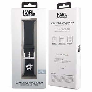 Karl Lagerfeld 3D Rubber Choupette Head hihna musta Apple Watch 42/44/45/49mm:lle