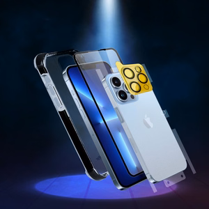 Bestsuit 6in1 set for iPhone 13 mini case / tempered glass flexi / back housing protector film / camera lens tempered glass / cloths / aplicator (D30 Buffer)