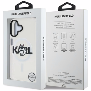 Karl Lagerfeld IML Choupette Sketch Logo MagSafe Suojakuori iPhone 16 - läpinäkyvä