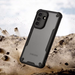 Tech-Protect Rugged Shield -suojakuori Samsung Galaxy A57 5G:lle - läpikuultava musta