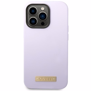 Guess GUHMP14LSBPLU iPhone 14 Pro 6.1 violetti/violetti kovakuori Silicone Logo Plate MagSafe