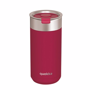 Quokka Boost Coffee Tumbler ruostumattomasta teräksestä valmistettu termosmuki haudutussiivilällä, 400 ml, Maroon