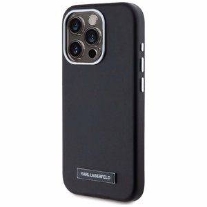 Karl Lagerfeld FW Metal Plate MagSafe Suojakuori iPhone 15 Pro Max:lle - musta