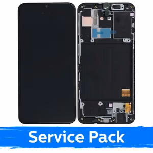 LCD Display Compatible With Samsung A405 2019 A40 Black with Frame (Service Pack)