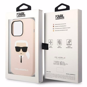 Karl Lagerfeld KLHMP14LSLKHLP iPhone 14 Pro 6.1 kovakuori vaalea vaaleanpunainen / vaalea vaaleanpunainen Silicone Karl's Head Magsafe
