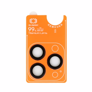 Tel Protect Titanium Lens 99% AR -mustat karkaistut suojalasit Apple iPhone 18 Pro- ja iPhone 18 Pro Max -puhelinten kameralinsseille (3 kpl)