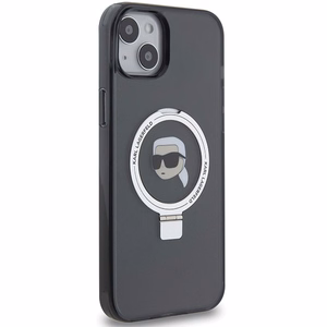 Karl Lagerfeld Suojakuori iPhone 15 6.1 KLHMP15SHMRSKHK musta HC MagSafe Ringstand KH