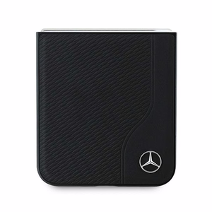 Mercedes Nahkainen puujäljitelmä MagSafe Suojakuori Samsung Galaxy Z Flip 6:lle - Musta