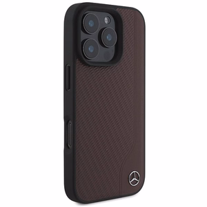 Mercedes MB Wood Imitation Nahkainen MagSafe Suojakuori iPhone 16 Pro Max:lle - Punainen