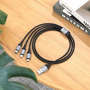 Hoco 3-in-1 Kaapeli USB-A - Lightning / Micro USB / USB-C 1m X102 Musta