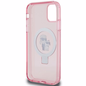 Karl Lagerfeld Ring Stand Karl&Choupette MagSafe case for iPhone 11 / Xr - pink