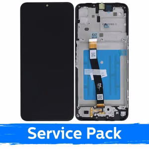 LCD Näyttö yhteensopiva Samsung A226 A22 5G musta kehyksellä (Service Pack)