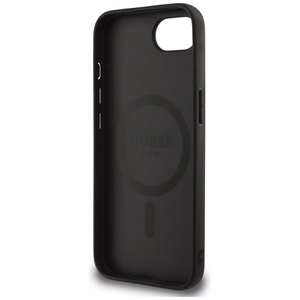 GUESS Peony Script Logo MagSafe Alkuperäinen Suojakuori iPhone 17e/16e:lle - Musta