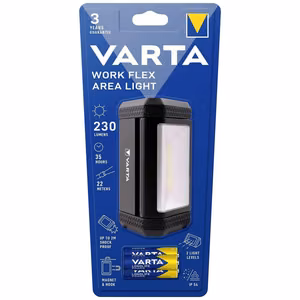 VARTA taskulamppu LED Work flex area 17648 + 3 x paristo R6 (AA)