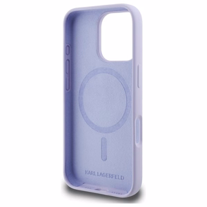 Karl Lagerfeld Silikoninen Karl&Choupette Heads Ring MagSafe Suojakuori iPhone 16 Pro:lle - Violetti