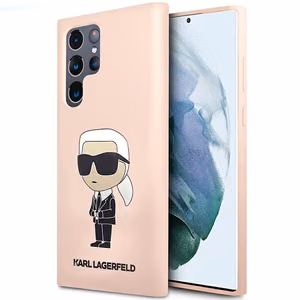 Karl Lagerfeld KLHCS23LSNIKBCP Samsung S23 S918 Ultra kovakuori vaaleanpunainen/vaaleanpunainen Silikoninen Ikonik