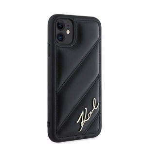 Karl Lagerfeld Diagonal Quilted Script Suojakuori iPhone 11 / Xr:lle - musta