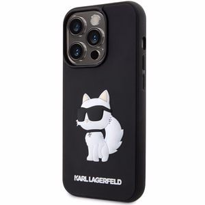 Karl Lagerfeld KLHCP14L3DRKHNK iPhone 14 Pro 6.1 musta/musta suojakuori Rubber Choupette 3D