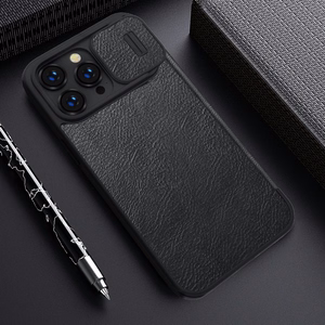 Kotelo Nillkin Qin Pro Nahka Apple iPhone 14 Pro Max ruskea