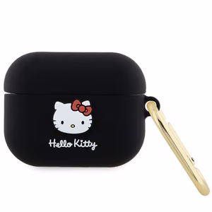 Hello Kitty Silicone 3D Kitty Head suojakuori AirPods Pro:lle - musta